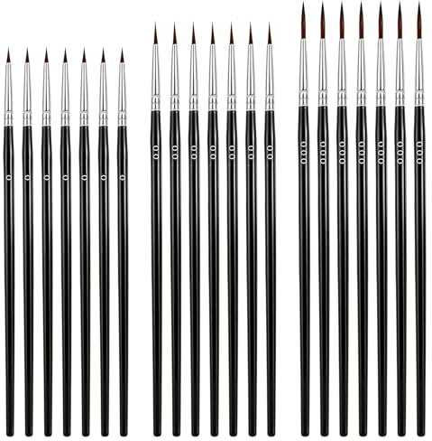 42 Pcs Fine Detail Paint Brushes Set, 000/00/0 Miniature Paintbrushes | Fine Paint Brushes for Model Painting, Small Paintbrushes for Art, for Watercolor Oil Acrylic Painting Face Nail Arts