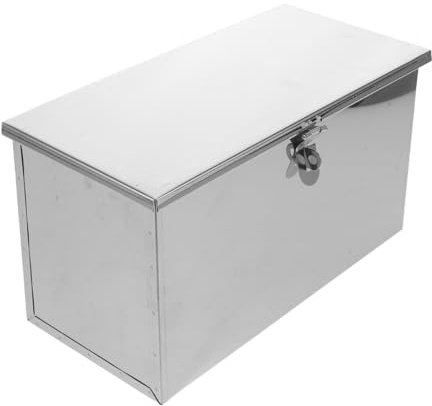 IWOWHERO Estuche para Cuchillos de Cocina de Acero Inoxidable 3 Compartimentos y Tapa, Caja de Seguridad Cerradura Antirrobo para Transporte y Almacenamiento Profesional en Eventos