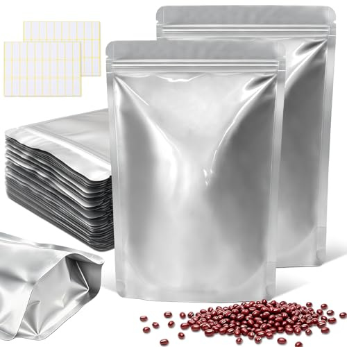 mawmuaw 40 stycken Mylar-påsar 3 storlekar dragkedja aluminiumfickor
