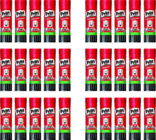 Pritt Klebestift 22 g, transparent, auswaschbar, ablösbar, ohne Lösungsmittel (30 Stück)