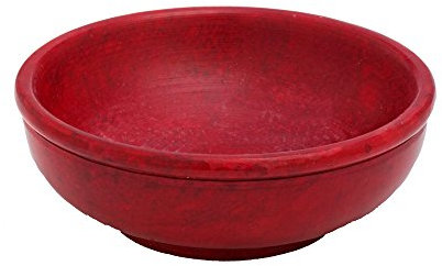 NKlaus ciotola per incenso rosso decorazione bruciatore d'incenso diametro 10cm ciotola in pietra ollare bruciatore d'incenso in pietra ollare 7524