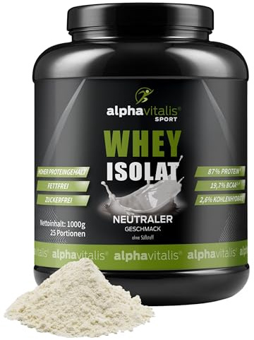Whey Protein Neutral ohne Süßstoff - 1 Kg Protein Pulver geschmacksneutral