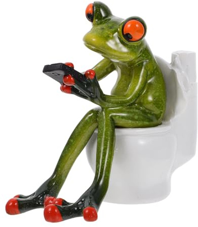 Garneck Harzfrösche Figur Stifthalter Kreatives Desktop-Ornament 5.12X4.33X2.76In Dekoration Für Büro Zuhause Garten Geschenk