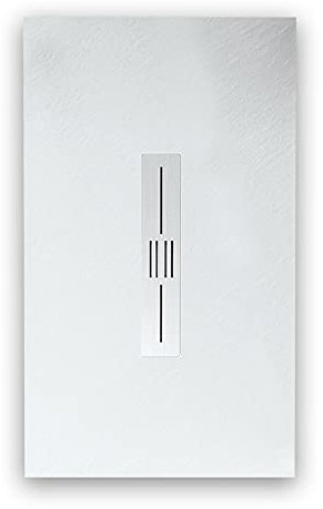 Piatto doccia in resina 80x160 cm effetto pietra con scarico centrale colore bianco MALIBU