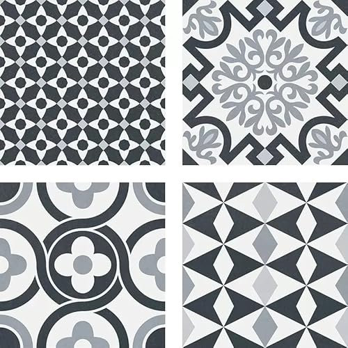 VINTAGE BLACK 16.5 x 16.5 Feinsteinzeug Wand- und Bodenfliese Keramik Deko-Fliese, Inhalt:0.55 m² (20 Fliesen)