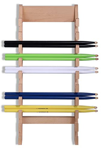 FEKARE Drum Stick Halter, Collector Holz Drumsticks Display Ständer für Wand Display Trommel Raum Accessoires Aufbewahrungsregal, Dekoration & Geschenke für Schlagzeug, kann 10 Sets halten