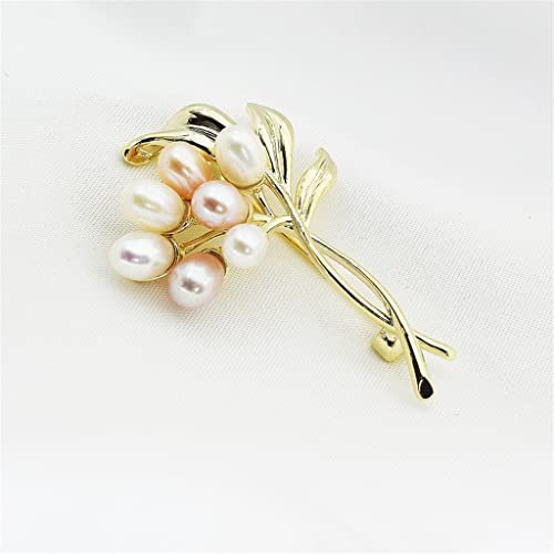 RWRAPS Süßwasserperlen-Brosche für Damen, Mantel, Mantel, Kleid, Anzug, Ansteckblume, Schmuck, Geschenk (Farbe: A, Größe (A).
