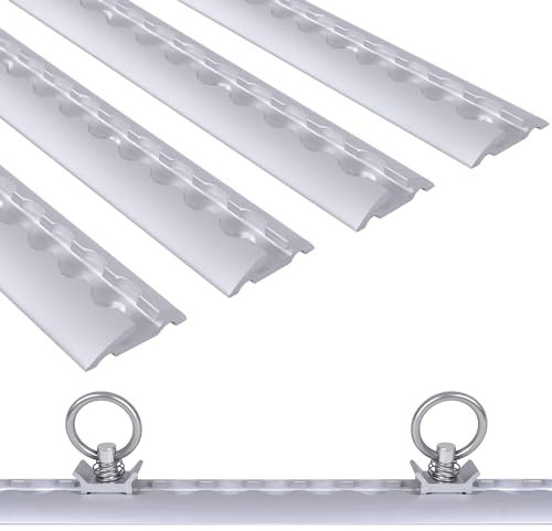 JOIEYOU Set di binari per airline, in alluminio, accessori a scomparsa, 1 m, per il fissaggio del carico per camion, rimorchi, 4 pezzi con 10 raccordi