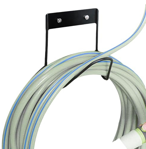 Tbest Andere Gartengeräte Gartenschlauchhalter 304 Edelstahl Wandhalterung Hochleistungs-Wasserschlauchhaken für Außenhöfe und Hausgartenarbeiten (Schwarz)
