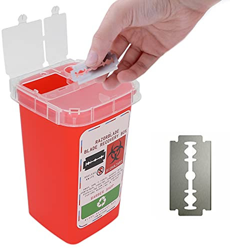 Caja Dispensadora de Hojas de Afeitar, Contenedor Portátil Pequeño para Objetos Punzantes, Banco de Hojas de Afeitar para Almacenamiento de Hojas de Afeitar de Seguridad, Estuche