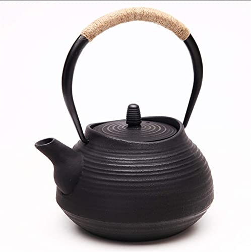 CAFIEDR Bouilloire en Fonte pour cérémonie du thé Théière en Fonte de Style Japonais avec Une théière en Fer entièrement émaillée avec Filtre Amovible en Acier Inoxydable -1000 ML