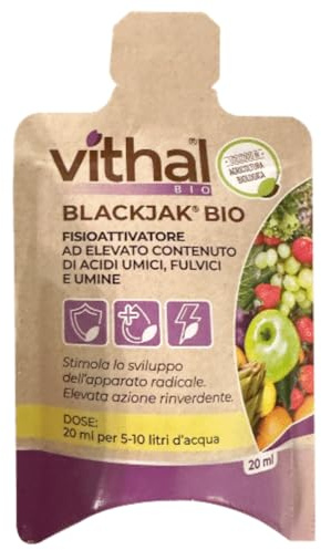 VITHAL Bio Integratore Blackjak 20ml - Fisioattivatore Naturale Per Piante Sane E Terreni Rigenerati, Consentito In Agricoltura Biologica (20ml)