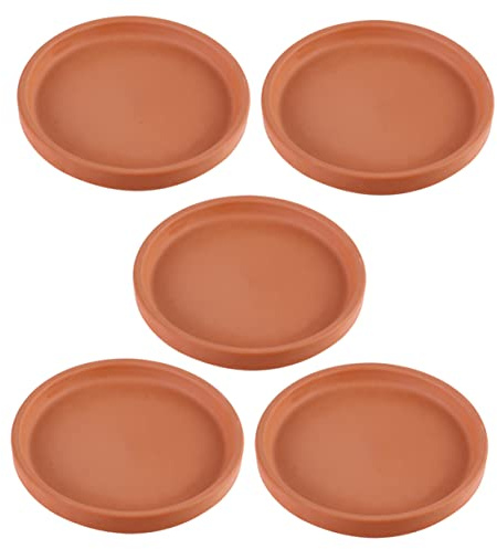 Healvian 5 sottovasi in terracotta, per vasi da fiori, per giardinaggio, interni/esterni, per casa, ufficio, giardino