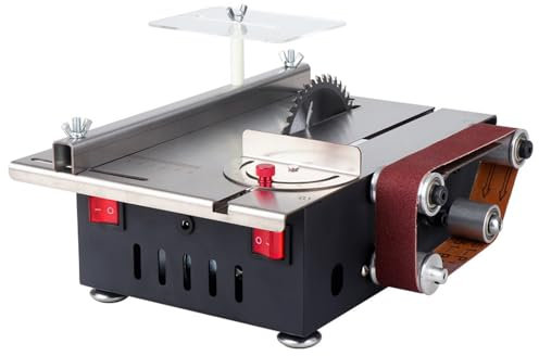 YHJLZNA Mini Table Saw Rock Lapidary Polisher,200W Bench Lathe Rock Saw Lapidary Polisher Buffer,Mini Table Saw Jewelry Making Polisher For Cutting,Grinding, Engraving
