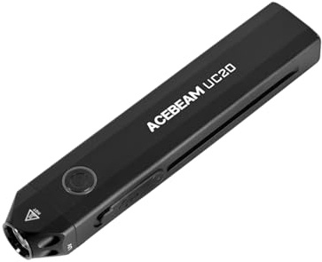 ACEBEAM UC20 Linterna EDC Recargable de Forma Plana con Luz Roja, UV y LED Blanco, 1000 Lúmenes, Linterna Compacta de Bolsillo, Luz Súper Brillante para Emergencias, Camping y Hogar