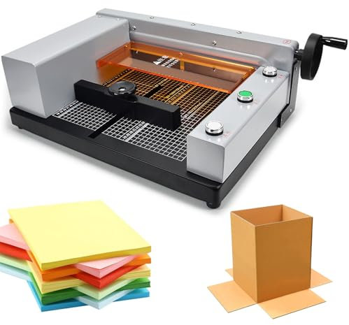 GLJTUO Elektrischer Papierschneider, Papierschneidemaschine Für Den Schreibtisch, Mit Papierschiebevorrichtung Und Papierpresshandrad, Elektrischer Papierschneider Für Büro, Sch,