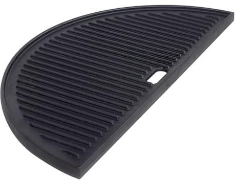 Plaque de cuisson en fonte demi-lune 44,5 cm pour barbecue Kamado de 53,3 cm - Noir