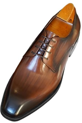 Chaussures de mariage pour homme - Chaussures de costume élégantes Oxford - En cuir - Légères - Pour costume traditionnel - Baskets classiques en cuir - Chaussures à lacets, marron, 44 EU