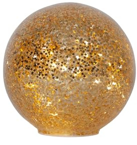 EGLO LED Dekoration zum Aufstellen Star Fall, Tischdeko Kugel | Weihnachtsdeko, Glas, Kunststoff in gold warmweiß, Ø 15 cm