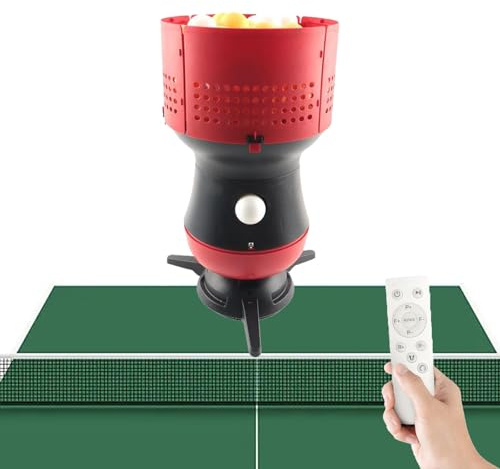 ANGDI Robot da ping pong automatico, lanciapalle da ping pong con telecomando, capacità 90 palline, rotazione/velocità personalizzabili, lanciapalle da ping pong, attrezzatura per allenamento