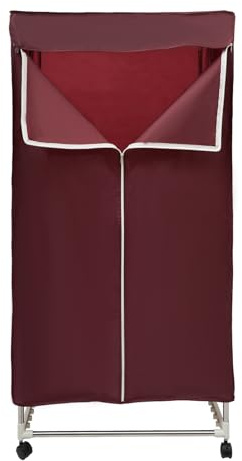 Secadora de ropa eléctrica, armario portátil, secador de aire caliente, 1500 W, armario plegable con pantalla táctil y ruedas, capacidad de 30 kg, para apartamento/viaje