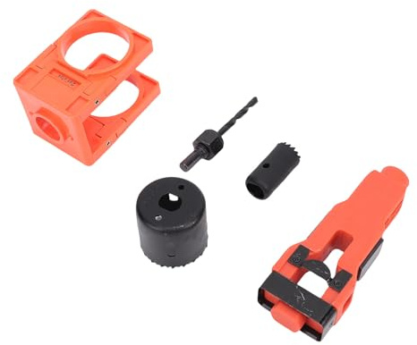 ViaGasaFamido Door Latch Mortising Tool Kit, ABS Stainless Steel, Accurate Cutting for Wooden Doors 1 3/8in to 1 3/4in Thickness, Perfect for Home Upgrades