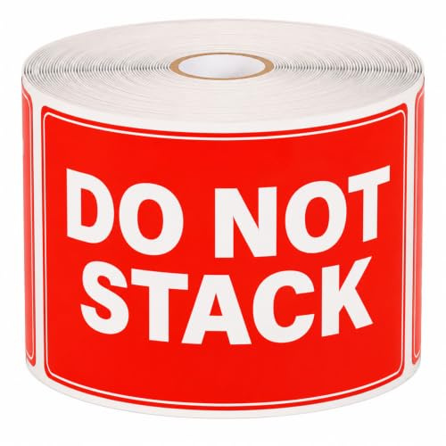 YIKIADA 500 PCS Do Not Stack Stickers 76 × 127 mm | Red Permanent Adhesive Warning Labels Business Delivery Shipping Stickers