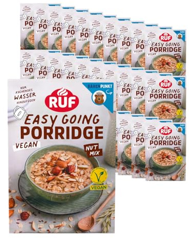RUF Porridge Nut Mix To Go – Monatsvorrat 30 Stück, Haferbrei mit Nüssen, Praktisches Frühstück To Go