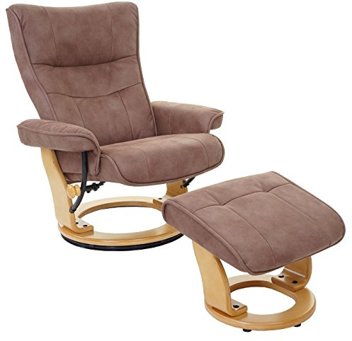 Robas Lund MCA Relaxsessel Montreal, Fernsehsessel Hocker, Stoff/Textil 130kg belastbar - antikbraun, naturbraun
