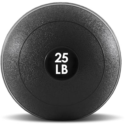 ProsourceFit Slam Medicine Ball, Classic Dead Weight Balls for Strength and Conditioning Exercises, Cardio and Core Workouts, 25lb, Black