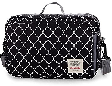 SONARIN Sac de Rangement pour Poussette,Organisateur de poussette avec porte-gobelet,2 x crochets pour landau,bandoulière utilisée comme sac à main,Universal Fit tous Poussette(Noir)