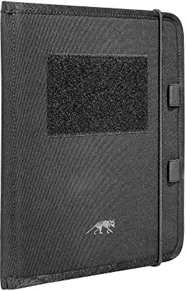 Tasmanian Tiger TT A5 Notepad Sleeve Notizbuch-Tasche, Din A5 Schreibmappe mit Stifthalter, Patch-Fläche, Klarsicht-Kartenfächern, Black