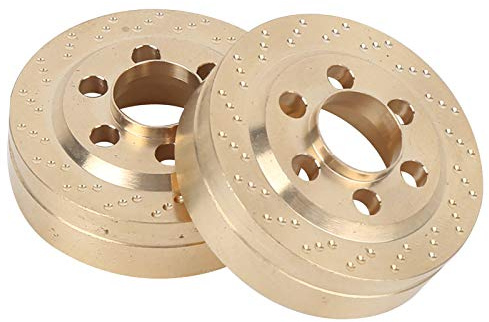 RiToEasysports 1 Paire de Contrepoids de Moyeu de Roue en Laiton de Voiture RC Combineur de Contrepoids de Roue en Laiton pour Chenille SCX10 1/10 RC (Mince)