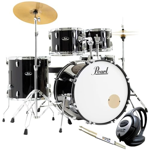 Pearl Roadshow RS525SC/C31 Jet Black komplettes Schlagzeug Drumset + keepdrum Drumsticks und Kopfhörer