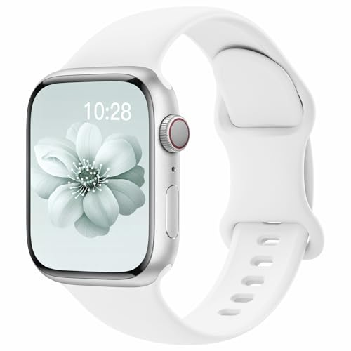 Yoohoo Silicone Band Compatible with Apple Watch Straps 38mm 40mm 41mm 42mm | Sport Strap for Women Men, Soft and Breathable, Replacement Bands for iWatch Series 11 10 9 8 7 6 5 4 3 2 1 SE Ultra,White