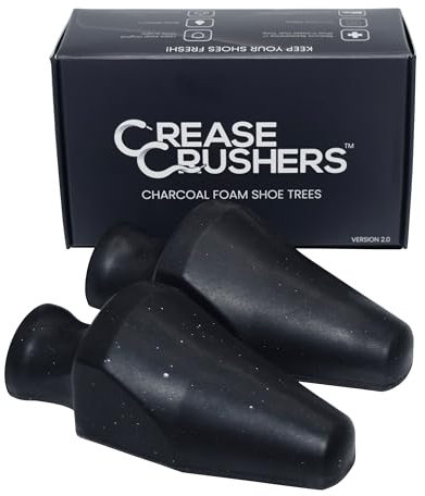 Charcoal Foam Shoe Trees | Premium Shoe Trees For Sneakers, Dress Shoes, And More |Crease Reducer |Odor Eliminator| 1-3 Pairs, Black, S