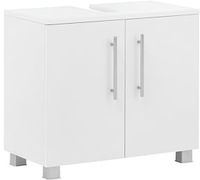 BadeDu Cher Waschbeckenunterschrank in Weiß – 61 cm Breite für Moderne Badezimmer – Unterschrank: einfacher Aufbau, langlebig & schick