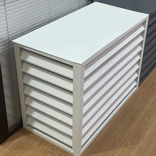 Cubierta De Aire Acondicionado Cover, Cubierta Rejilla Para Aire Acondicionado, Soporte Para Plantas De Aluminio, Estante Pantalla De Privacidad, Funda Para Aire Acondicionado (Color : Wit, Size : 1