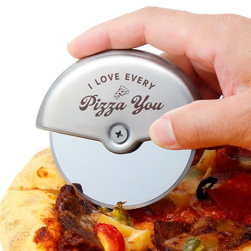 Tagliapizza per San Valentino, regalo per fidanzato, marito, con incisione I Love Every Pizza You e anniversario per uomini, regalo per lui e per gli amanti della pizza, in acciaio inox, regalo per
