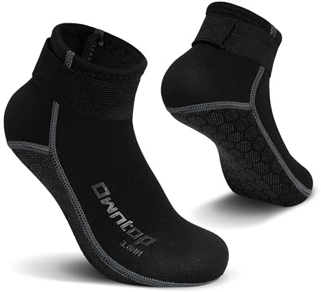 Owntop Neoprensocken, 3mm Neopren Socken für Damen Herren Warm Halten Tauchsocken Schwimmen Socken für Schwimmen, Schnorcheln, Segeln, Surfen Wassersport