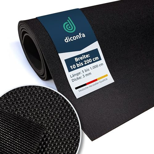 diconfa PROFILINE Antirutschmatte Gummi 3mm stark - Auswahl 0,7m x 3m (70 x 300cm) - 0,1m bis 2m BREIT- 0,05m bis 10m LANG - Gummimatte sehr rutschfest Außenbereich UV-stabil Meterware