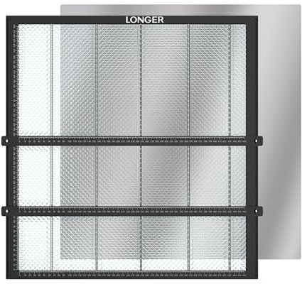 LAPOOH Waben-Arbeitstisch 500 mm x 500 mm x 22 mm mit Materialklemme, schneid-Wabenplatten-Werkbank, geeignet für Dioden-CO2-gravurmaschine, leicht zu beobachtender Schreibtischschutz zum