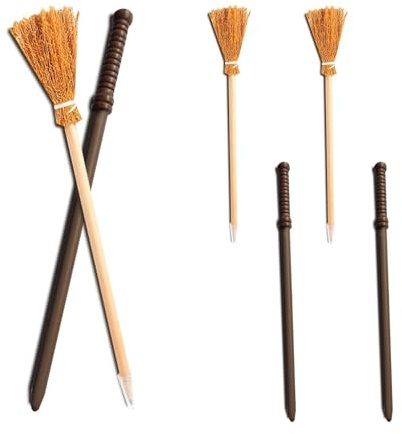 Thapncow Varitas y Lápices de Madera para Fiestas, Regalos y Decoración de Halloween, Recompensas Escolares (6 Lápices)