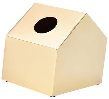 Colcolo Taschentuchbox in Hausform, Kosmetiktücherspender, rostbeständiger Serviettenhalter aus Edelstahl für den Schreibtisch, für Bar, Restaurant, Büro