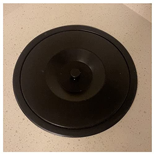 SnamicE Runder Einbau-Abfalleimer für Küchenarbeitsplatte Einbaueimer aus Edelstahl, ausgestattet mit 60 Müllbeuteln, Nano Edelstahl schwarz, Nano Stainless Steel black