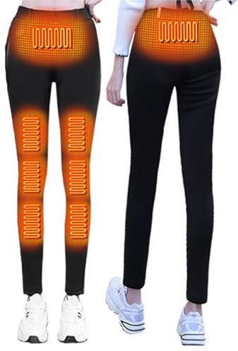 DLLDLGG Värmebyxor Värmebyxor Värmeleggings Uppvärmda Snöbyxor Uppvärmda Underkläder Uppvärmda Strumpbyxor Pjäxvärmare(Black,M)