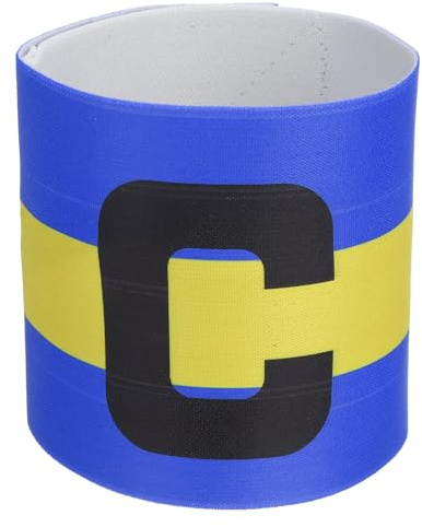 PATIKIL Fascia Capitano Calcio, Fascia Braccio Capitano Calcio Fascia Braccio C Elastica per Capitano Sportivo Fascia Capitano per Gioventù Squadra Calcio Allenamento Blu/Giallo