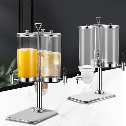SanzIa 2 In 1 Rotary 6L Beverage and 3.5L Cereal Dispenser Combo Drink Juice Bucket and Dry Food Storage Solution for Kitchens Commercial Use