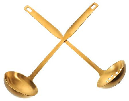 HOMOBABE 2piezas Cucharones y Espumadera Inoxidable Cucharón De Malla Para Cocinar Utensilios De Cocina