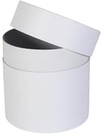 packster 10x Rundkarton 130 mm hoch Ø 130 mm 170g/qm Weiss Runde Geschenkbox mit Deckel Rundbox Geschenkbox rund